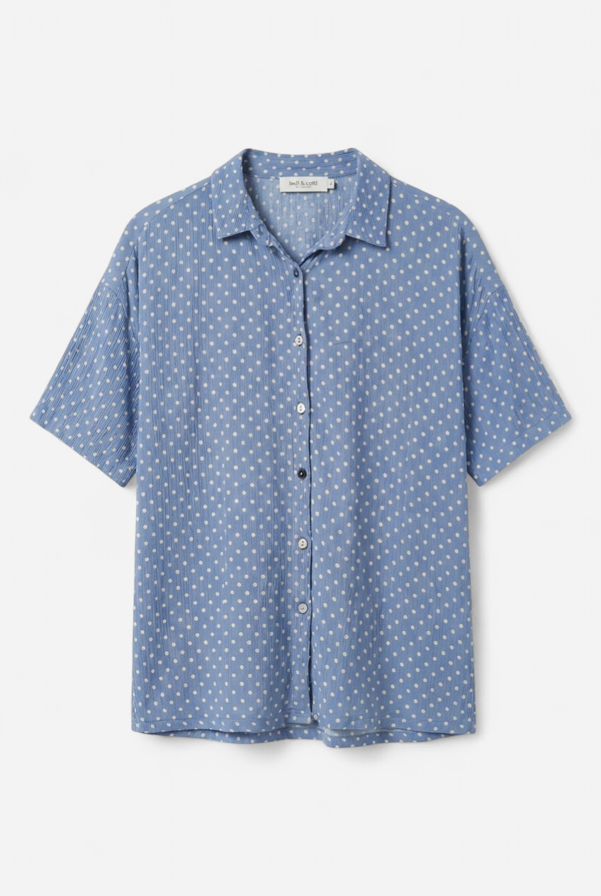 Blue polka dot shirt
