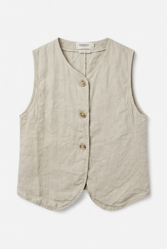 Gilet en lin crème