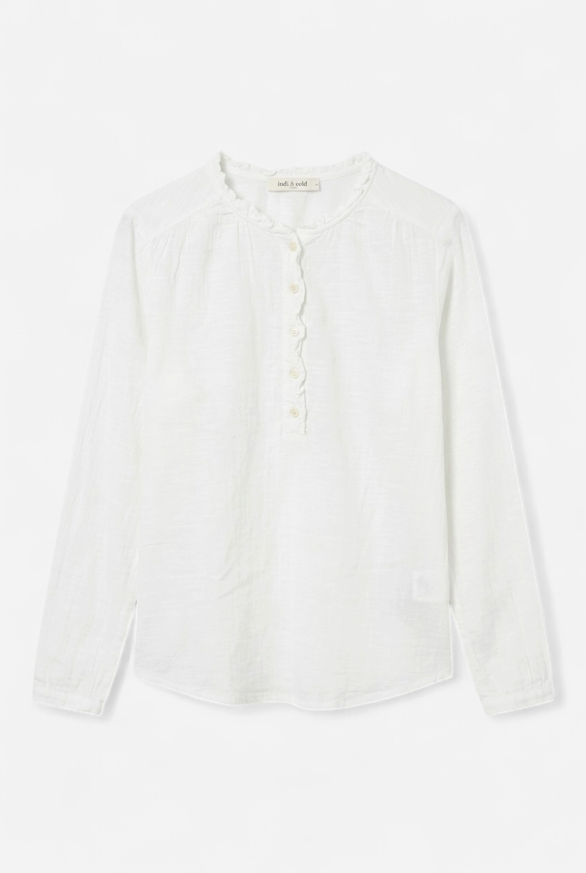 White long-sleeve blouse