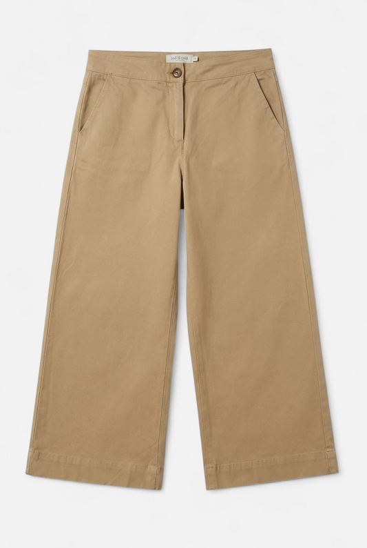 Pantalón tobillero loneta beige