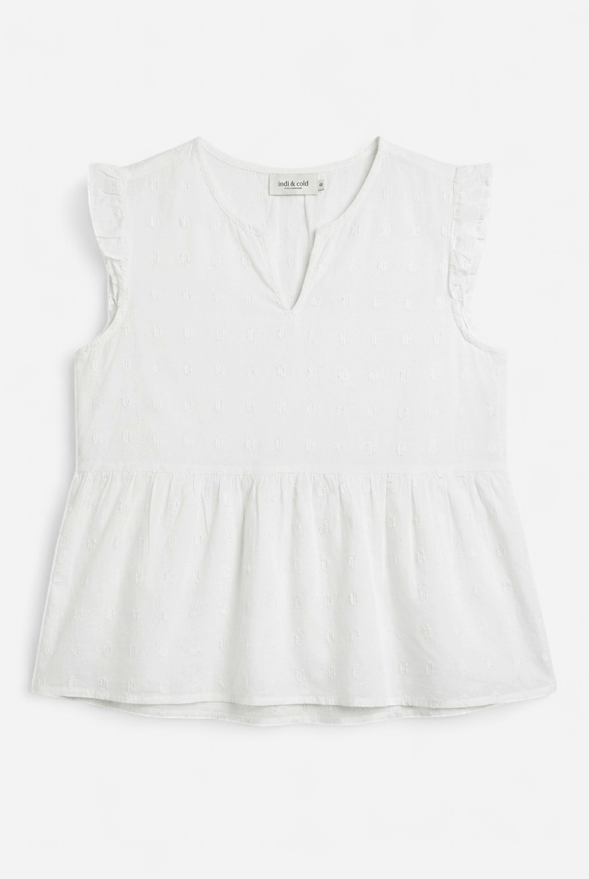 Blouse manches courtes blanche avec broderies