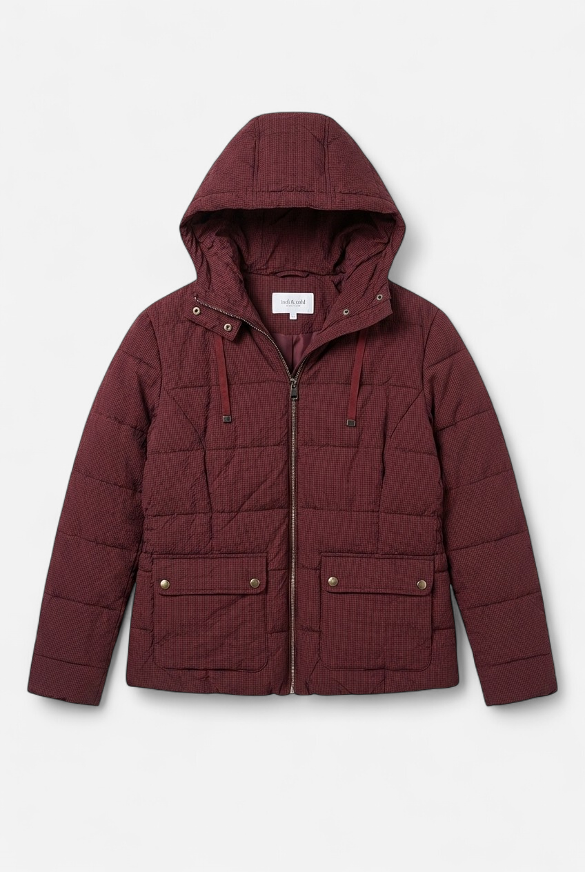 Burgundy down jacket