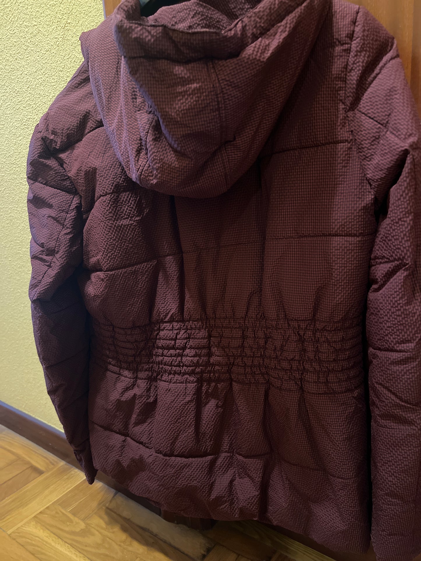 Burgundy down jacket