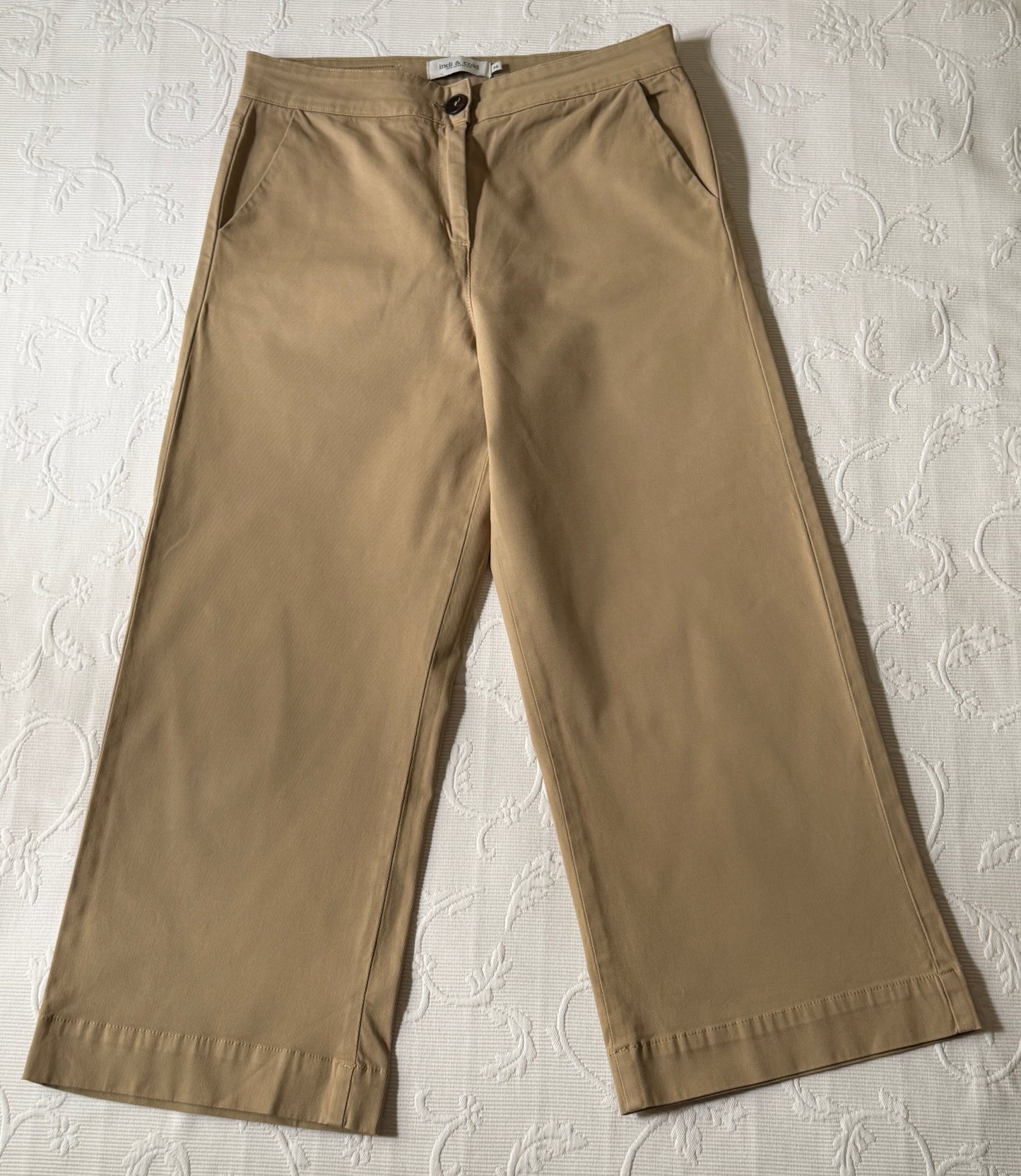 Pantalon 7/8 en toile beige