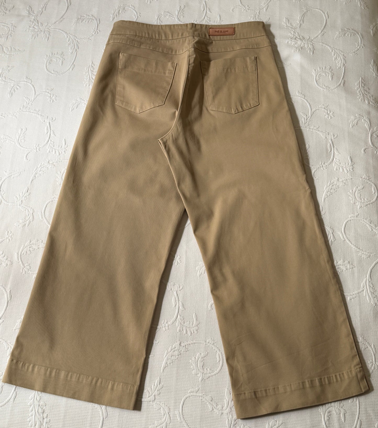 Pantalon 7/8 en toile beige