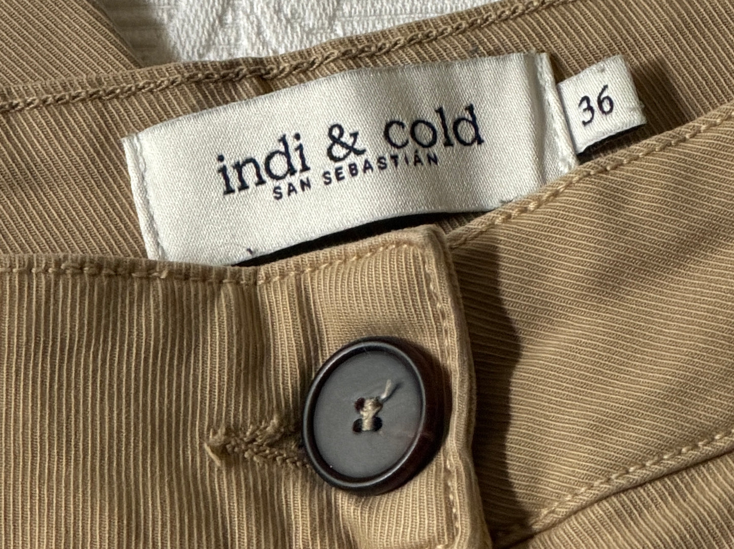 Pantalon 7/8 en toile beige