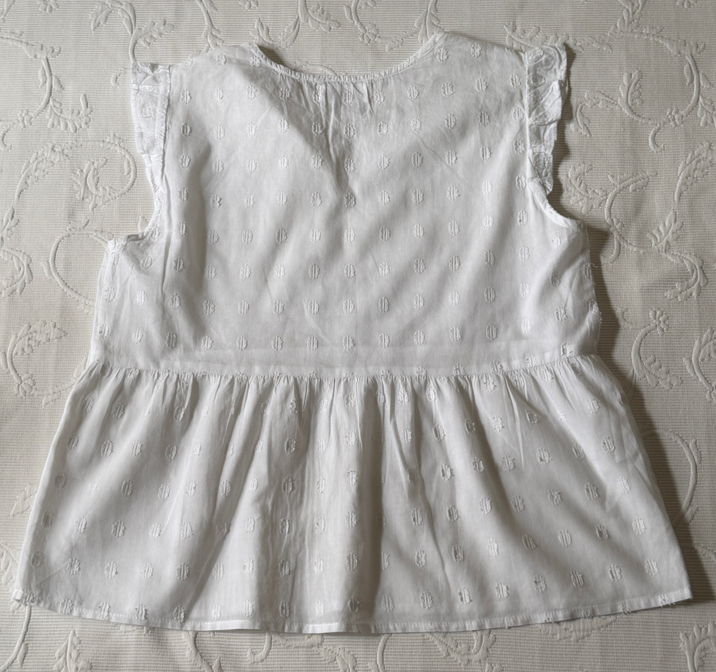 Blouse manches courtes blanche avec broderies