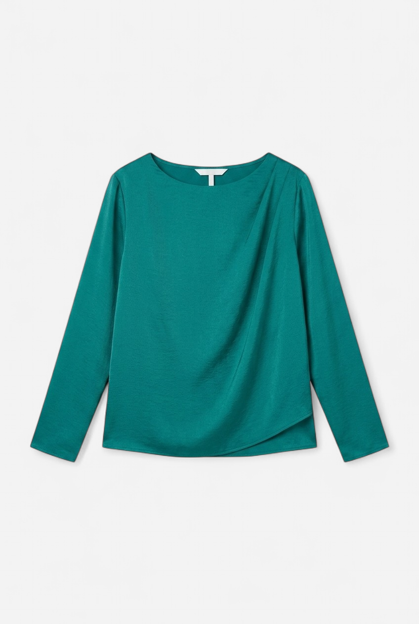 Green ruched shoulder shirt