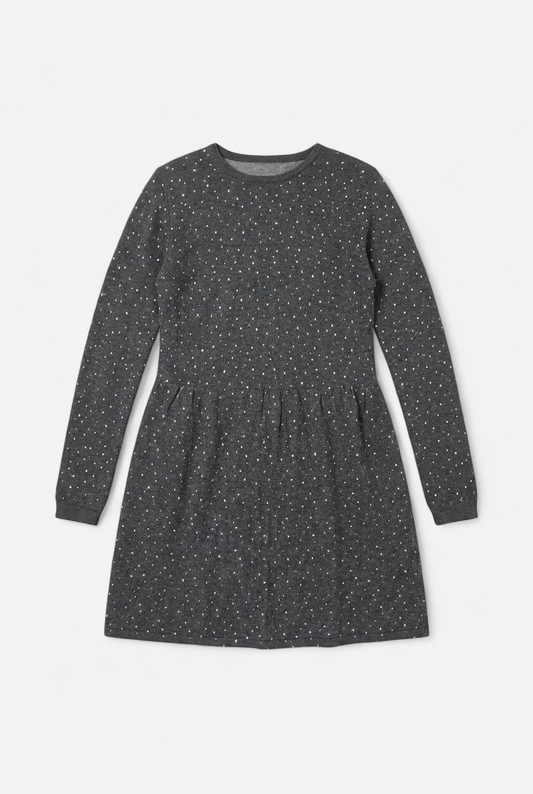Vestido topitos gris