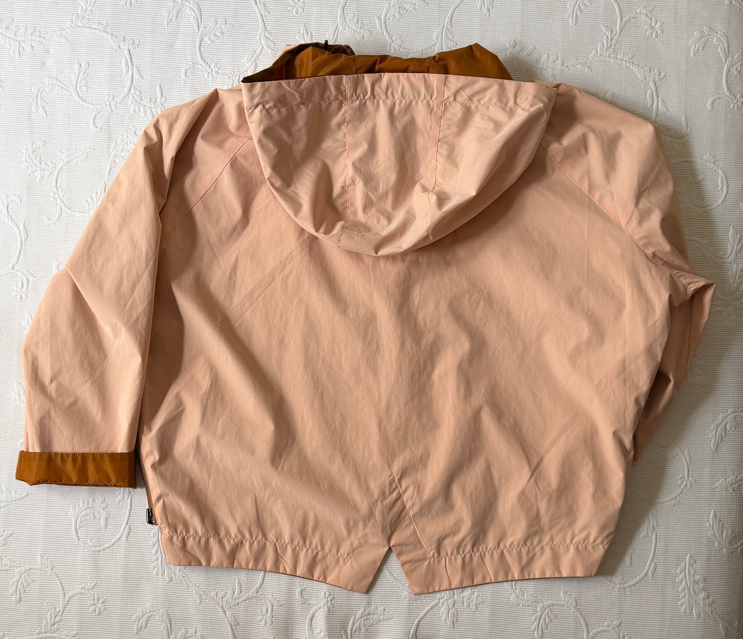 Imperméable réversible couleur rouille et rose