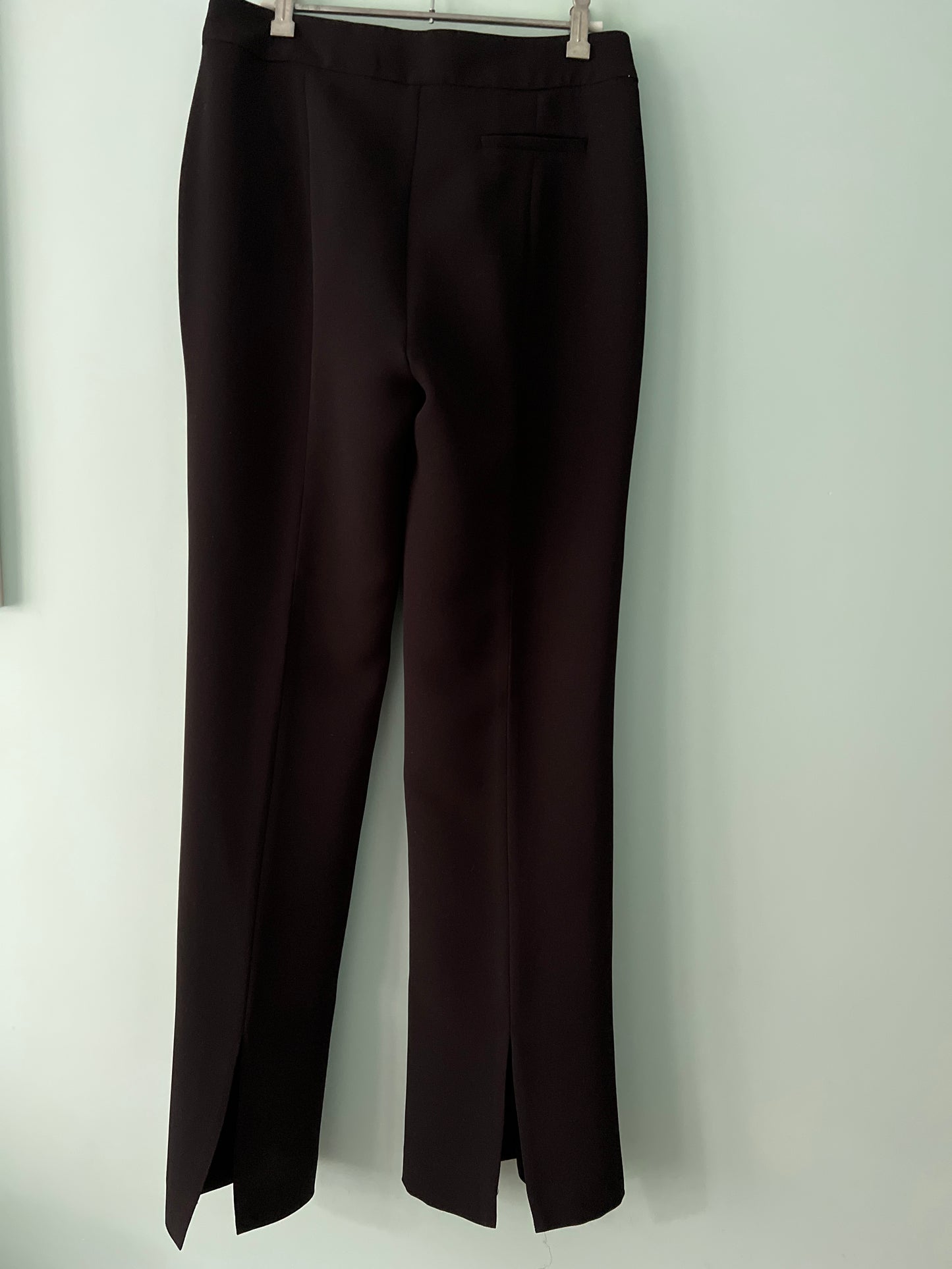 Black fluid dress pants with back slits