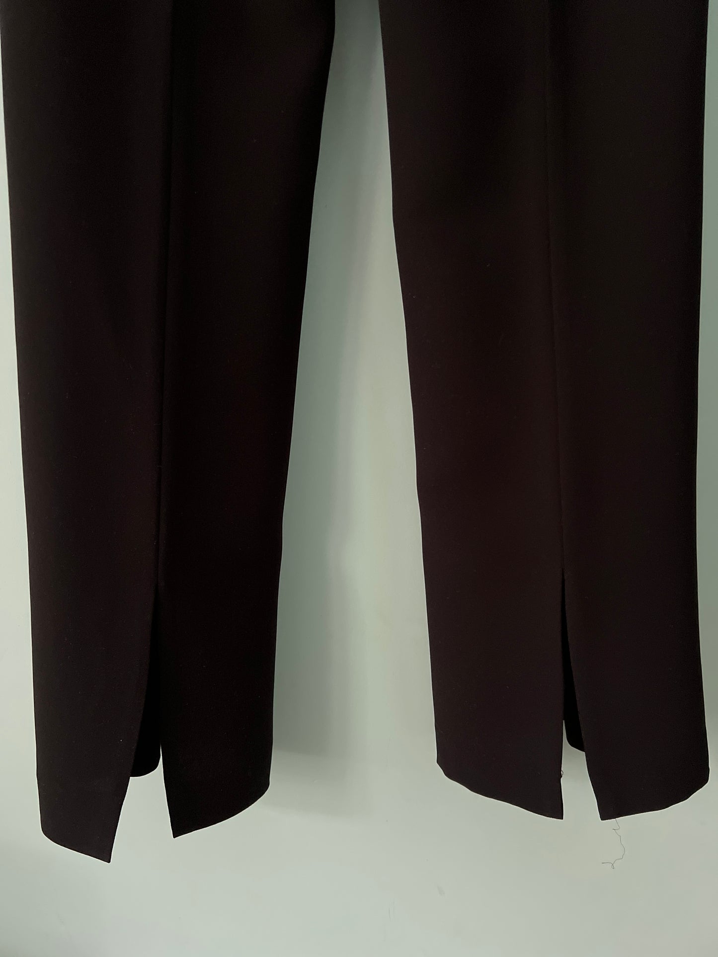 Black fluid dress pants with back slits