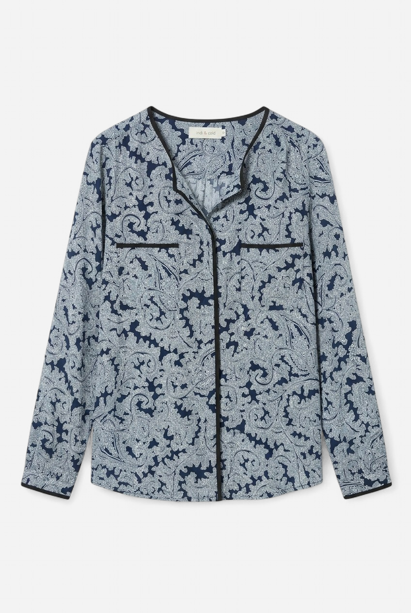 Chemise cachemire bleu