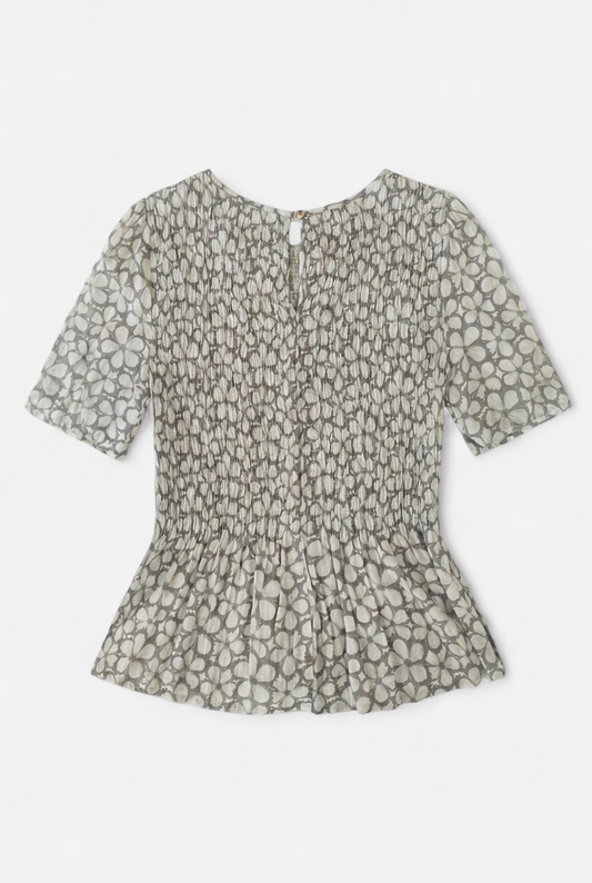 Top mujer fruncido corte peplum