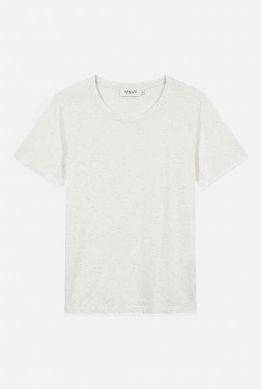 T-shirt beige chiné marron