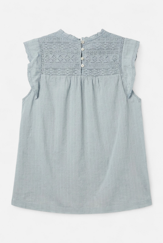 Blouse romantique plumetis brodée