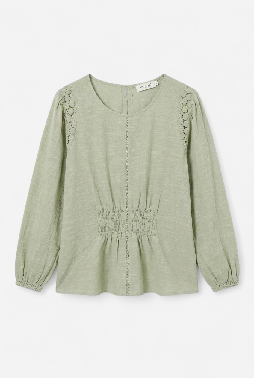 Blouse romantique verte