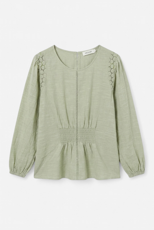 Blouse romantique verte
