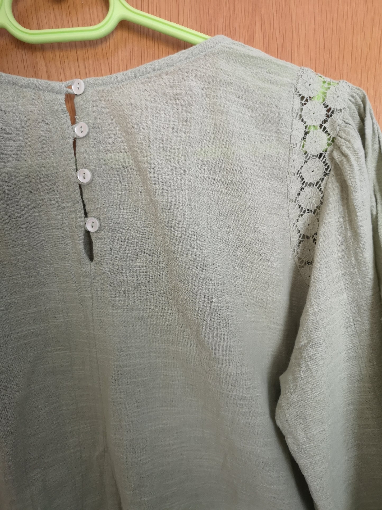 Blouse romantique verte
