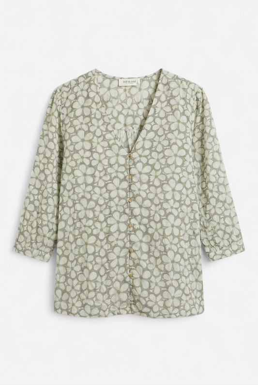 Camisa estampada poco uso, como nueva
