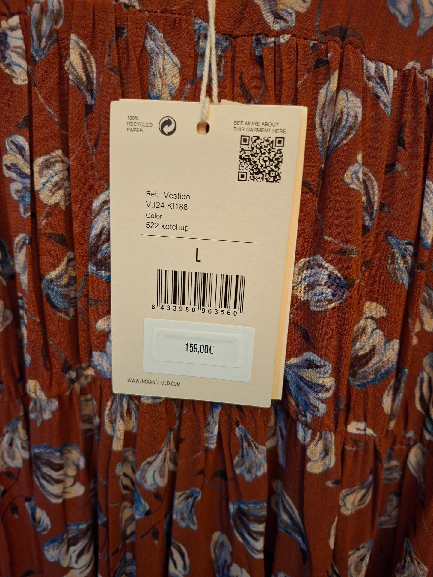 Printed midi dress with open back