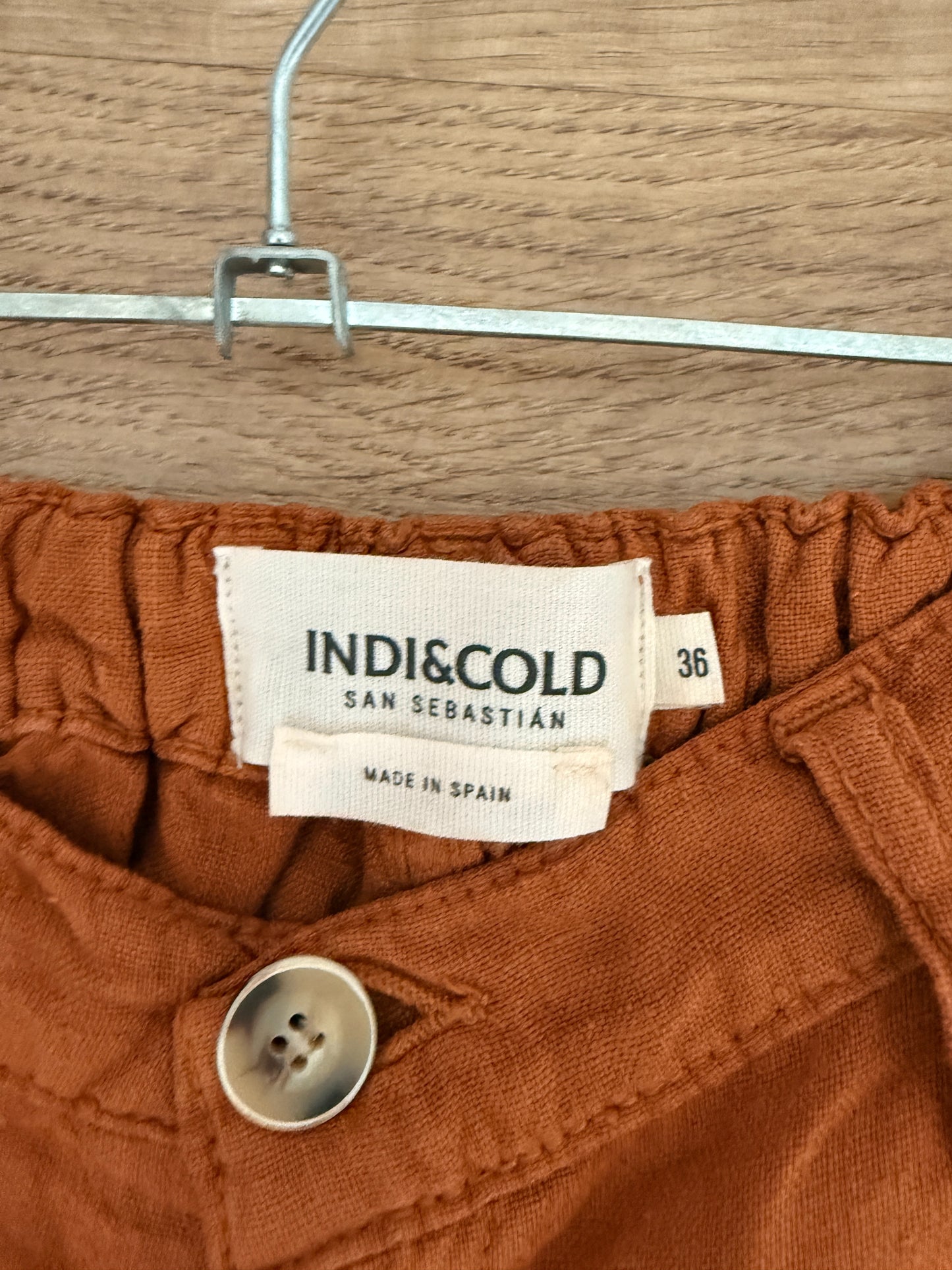 Pantalón lino color óxido