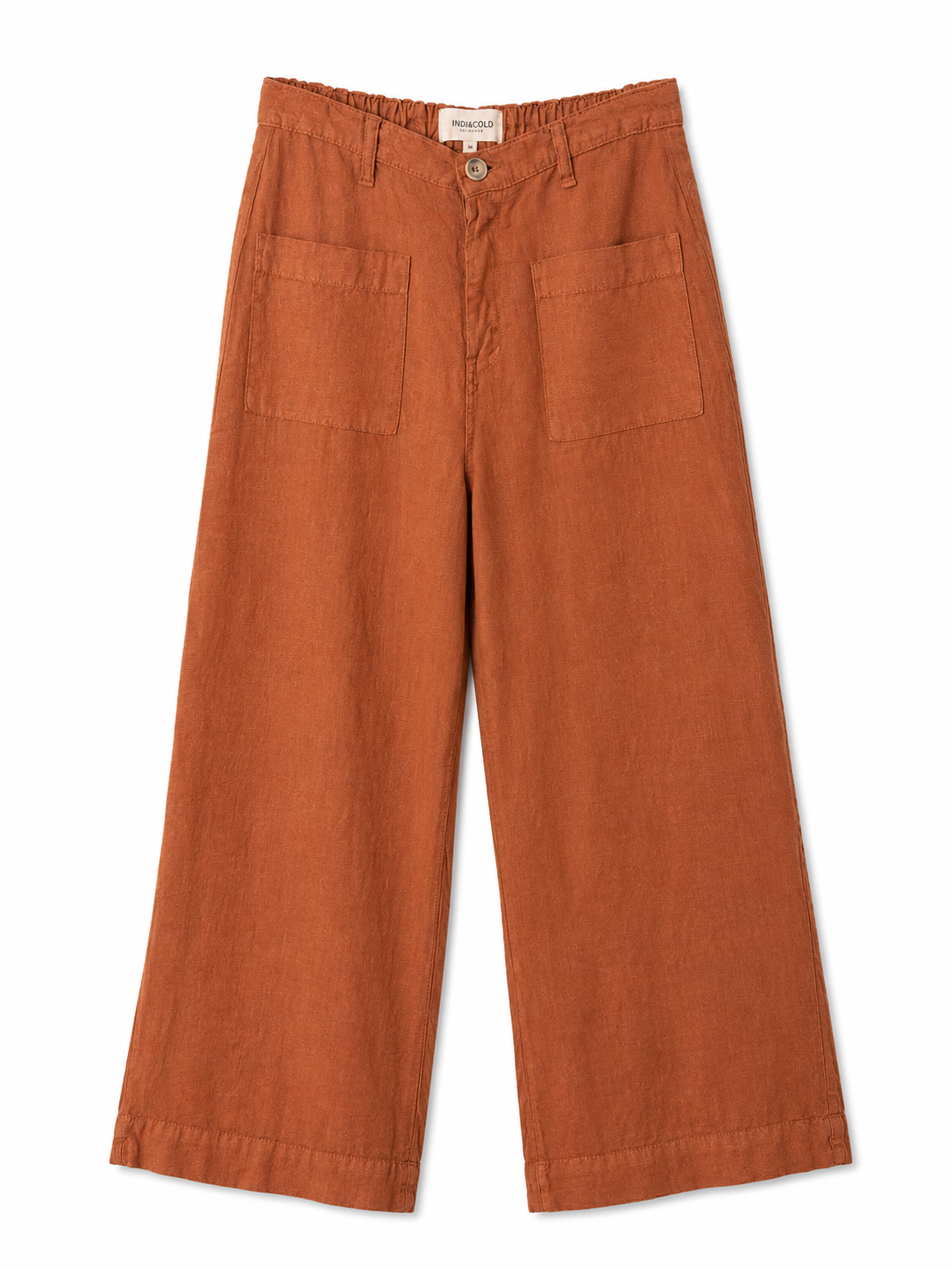 Pantalón lino color óxido