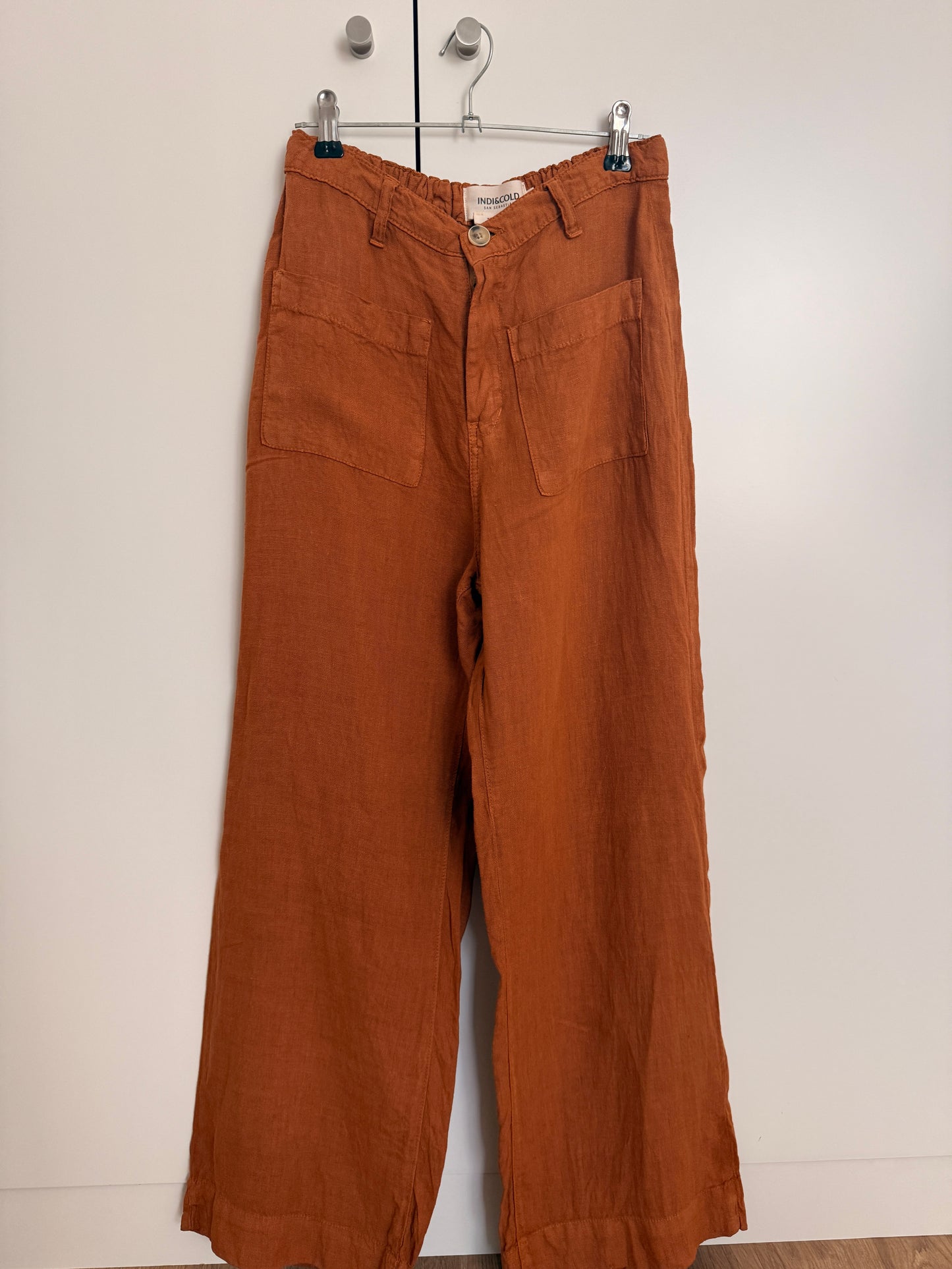 Pantalón lino color óxido