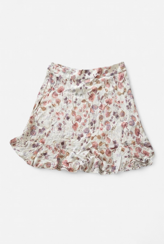 jupe courte à fleurs