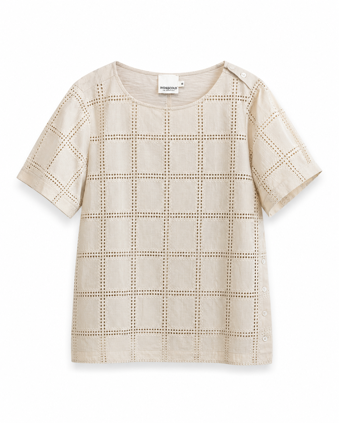 Camiseta beige troquelados