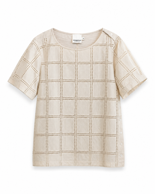 Camiseta beige troquelados