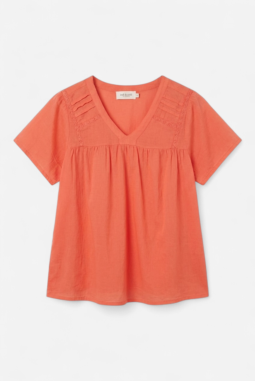 Ideal lace-trim shirt