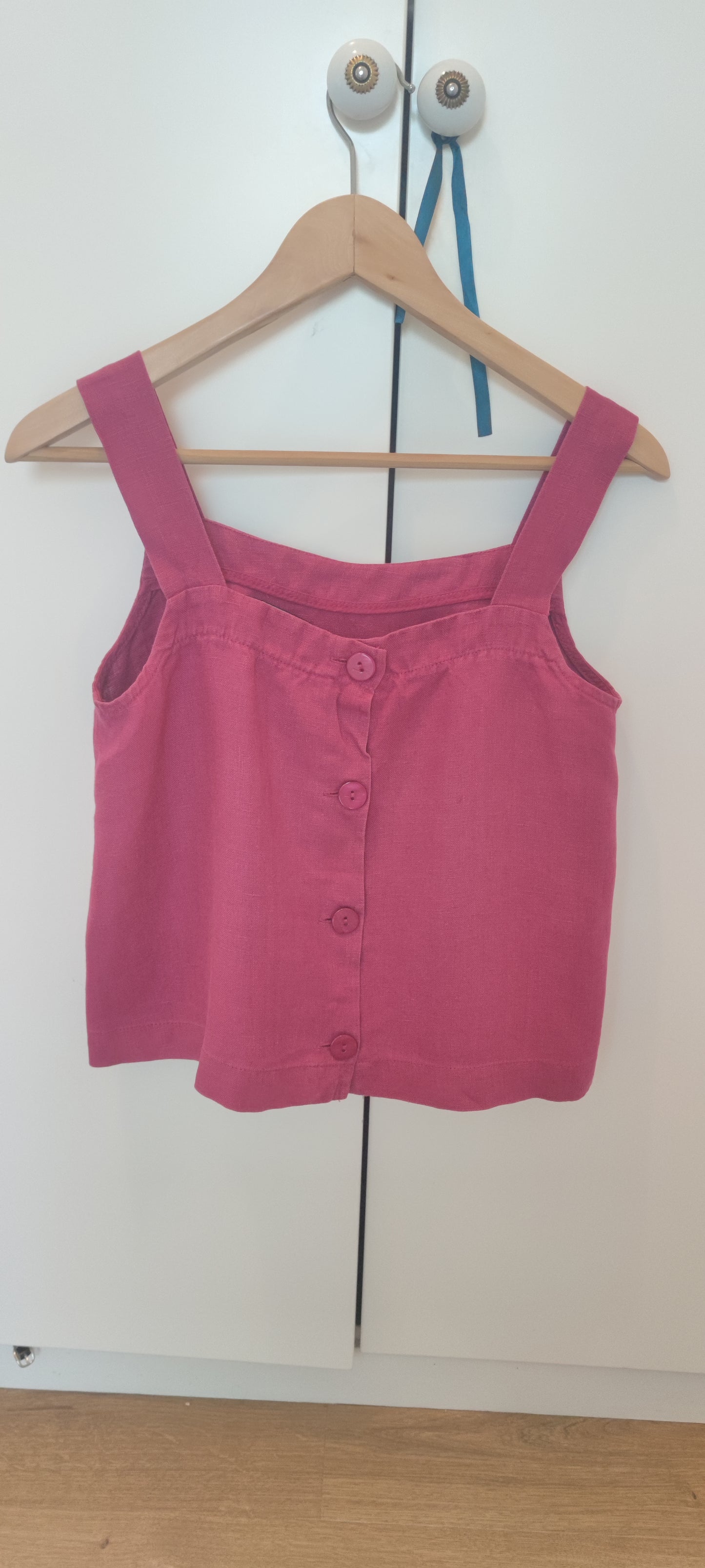 Fuchsia linen top