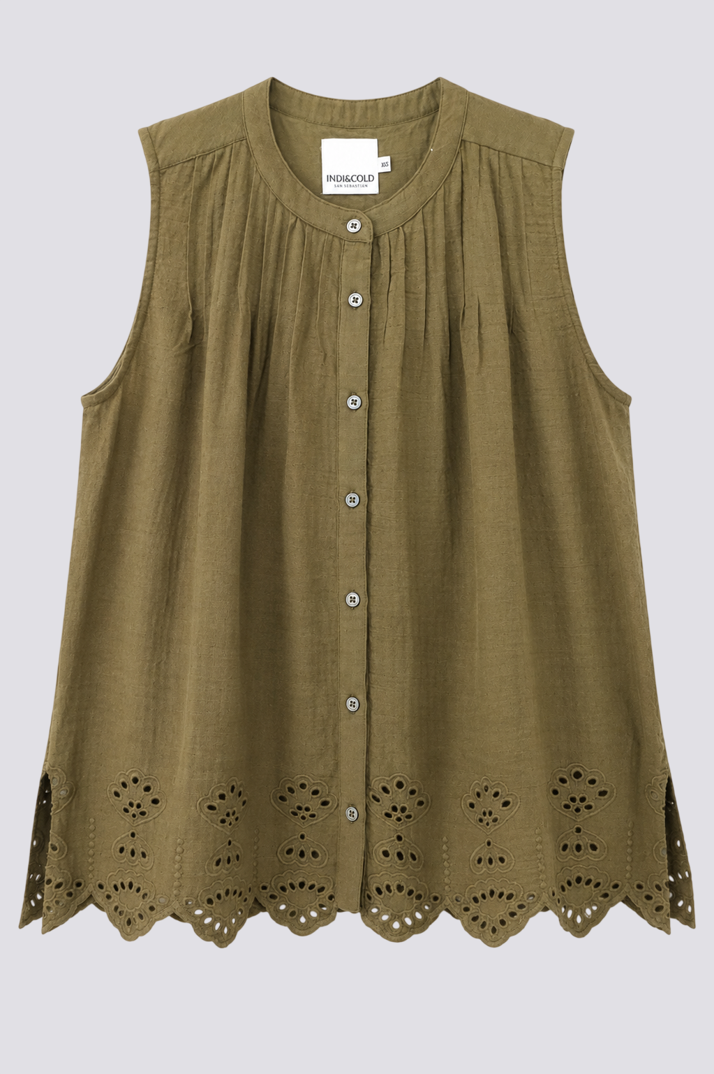 T-shirt/chemise sans manches romantique à broderies