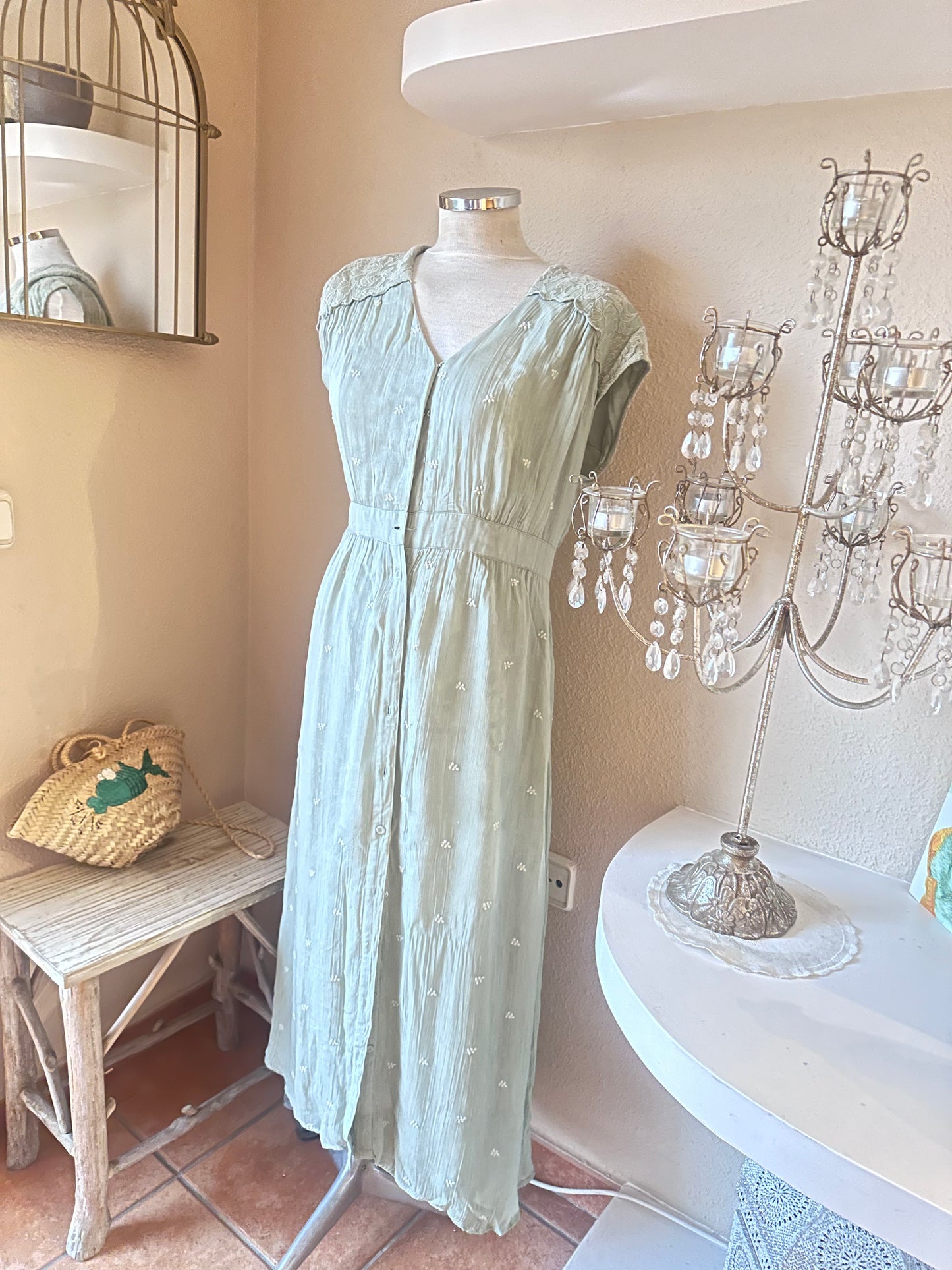 Vestido color verde Talla L