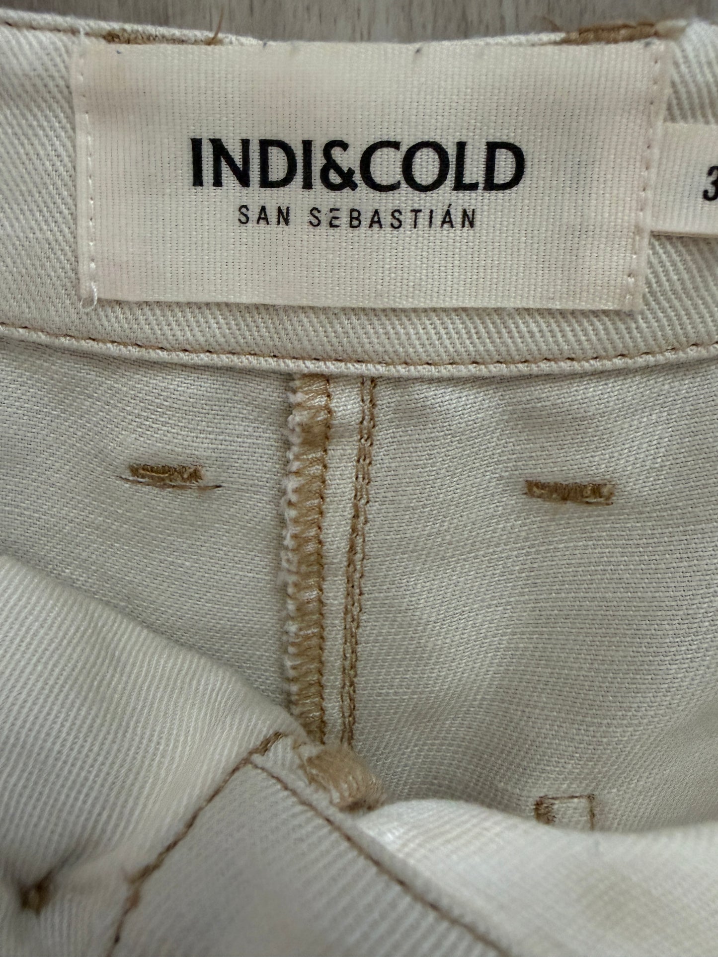 Beige wide-leg trousers