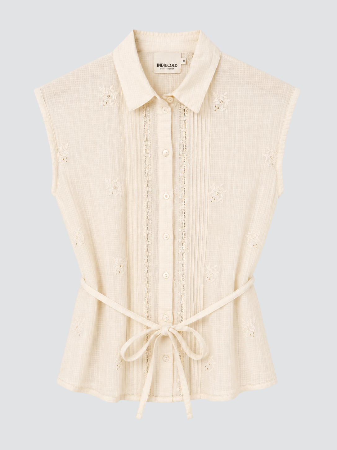 Chemise blanc cassé avec broderies