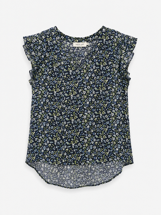 Camisa flores azul