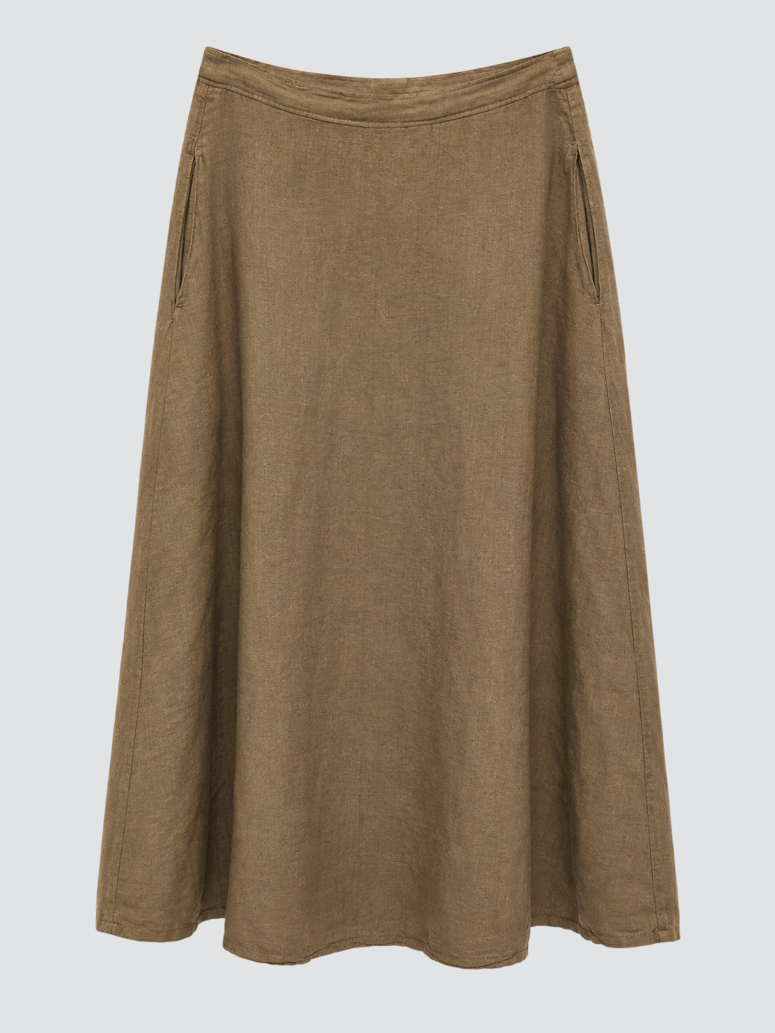 New khaki linen skirt