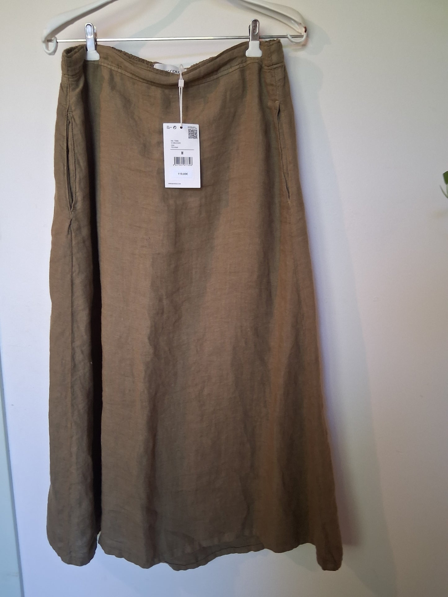 New khaki linen skirt