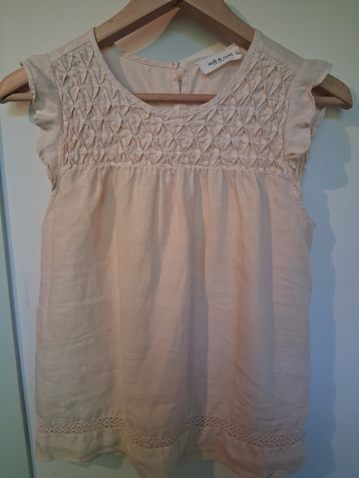 Camisa de cañamo salmon claro