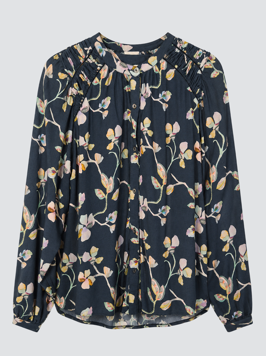 Camisa flores azul