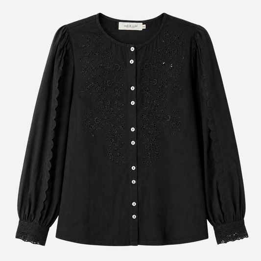 Camisa negra bordados