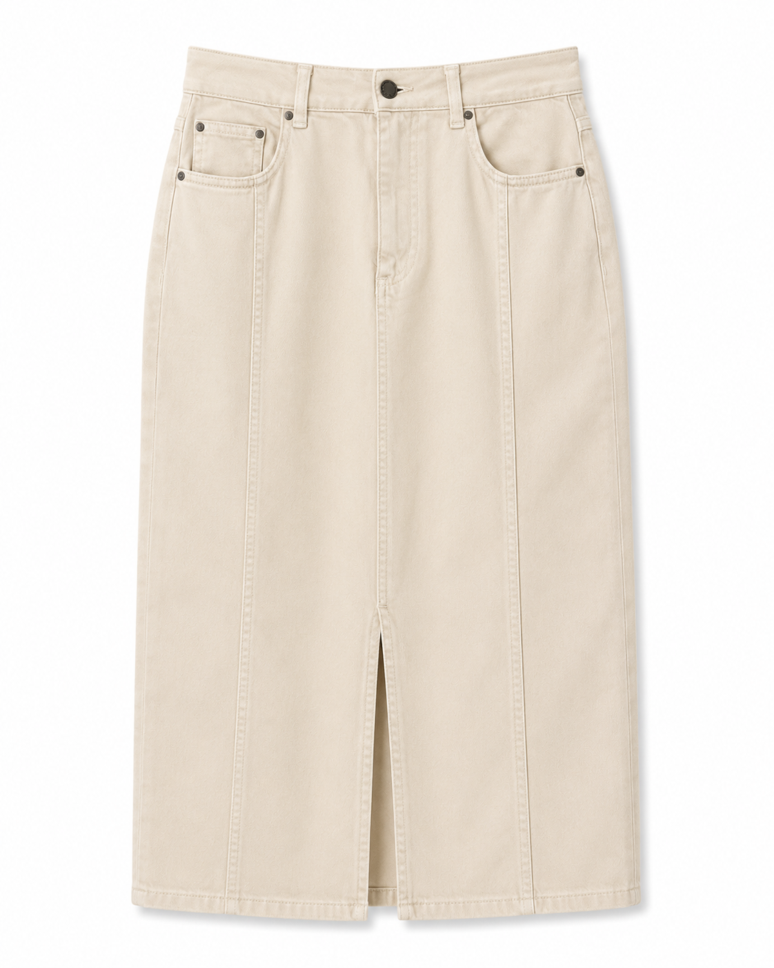 Jupe midi style denim beige