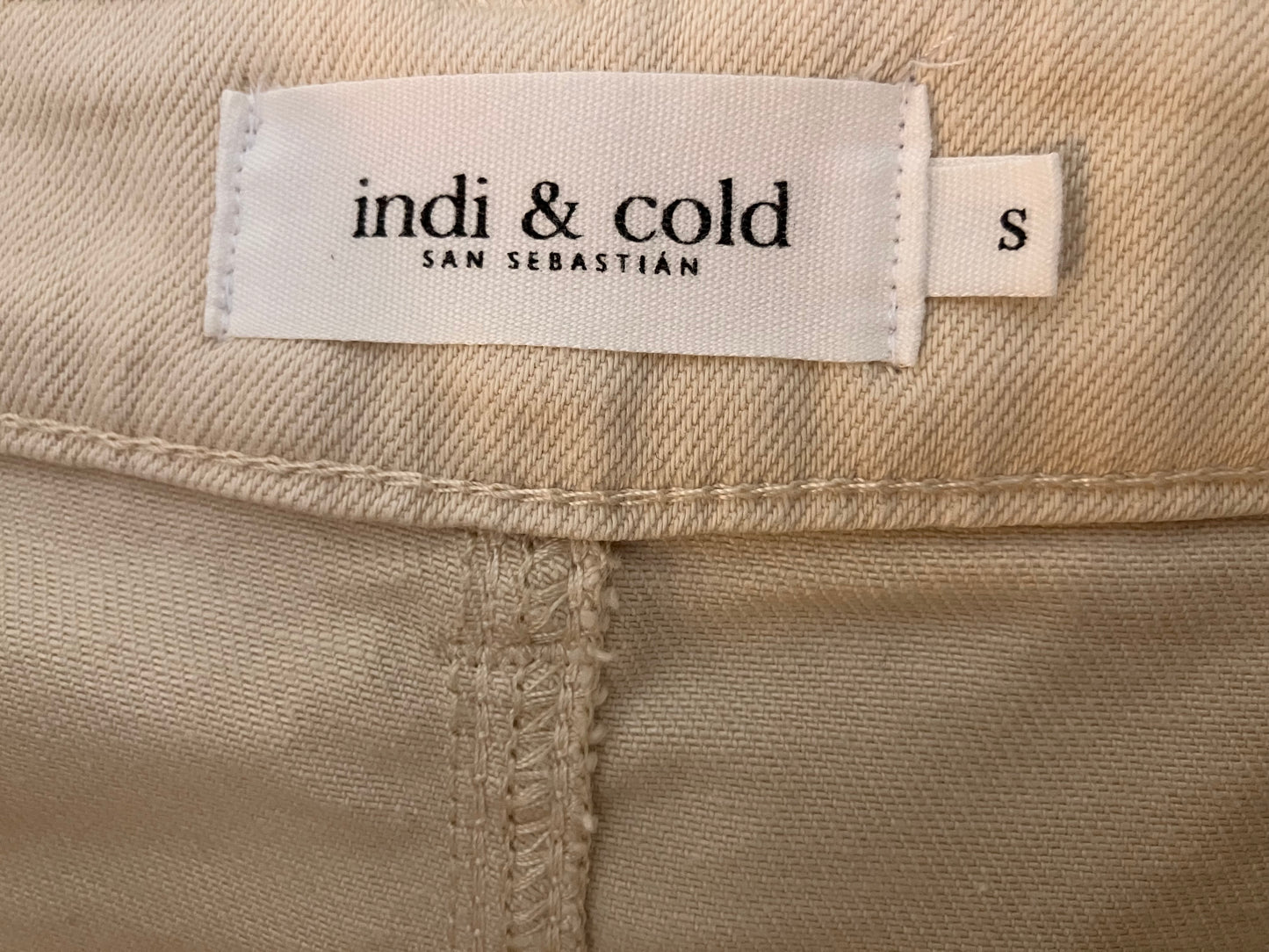 Jupe midi style denim beige