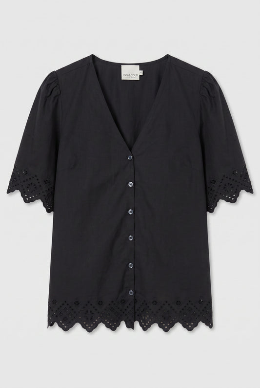 Chemise à manches courtes noire