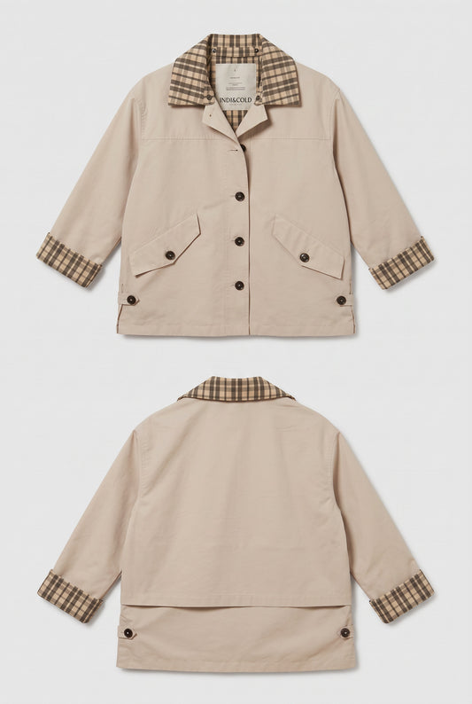 Trench oversize avec doublure à carreaux