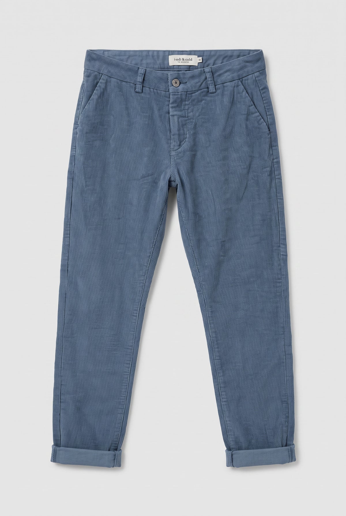 Light blue corduroy long trousers