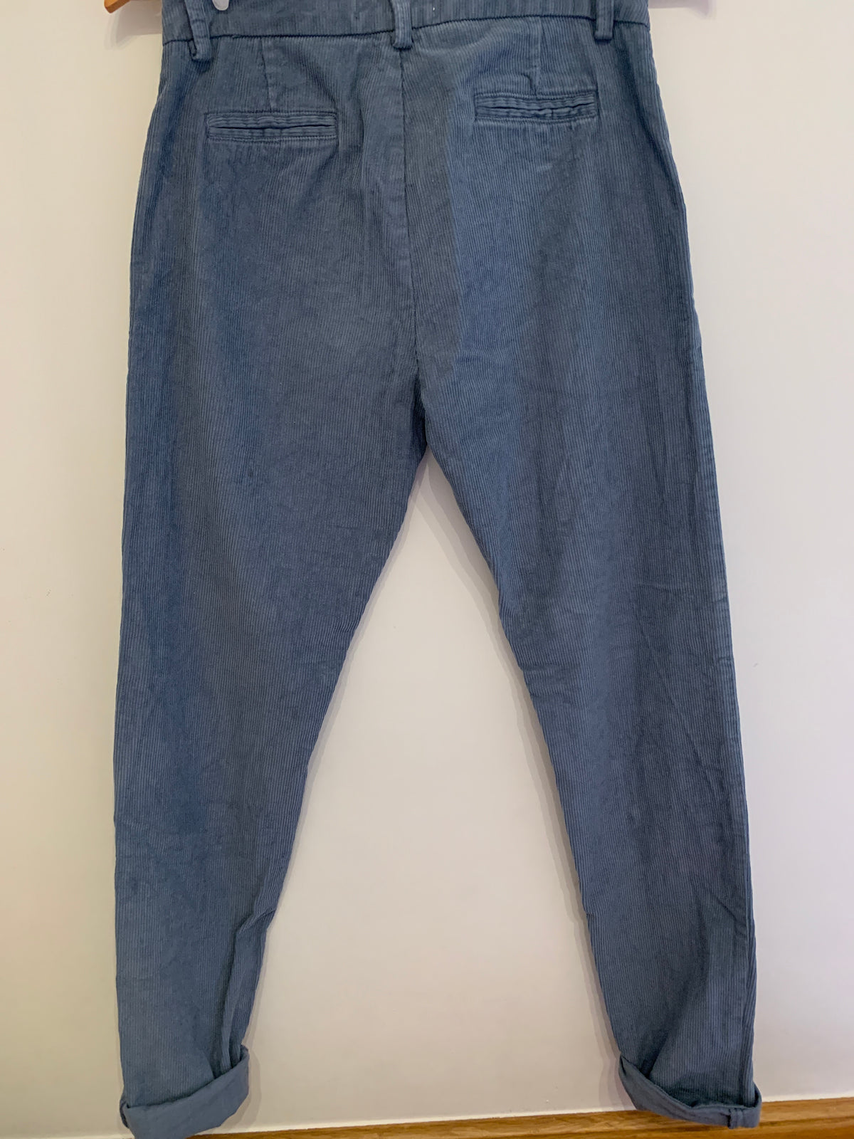 Light blue corduroy long trousers