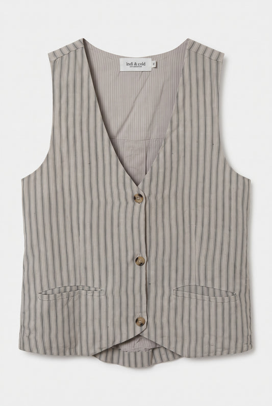 Gilet en lin à rayures